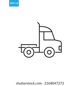 Truck trailer line icon Vector illustration