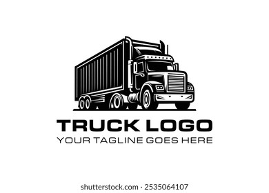 Truck Trailer Logo Design Template. Logistics and Shipping Company Logo Vector.	