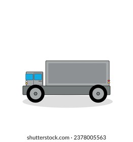 truck with trailer on white background
