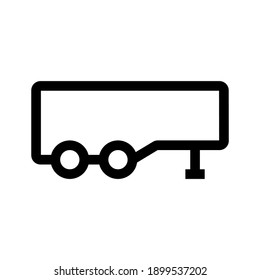 Truck Trailer outline icon isolated on white background.
