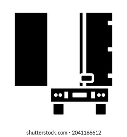 Truck Trailer Rear View Icon. Black Stencil Design. Vector Illustration.