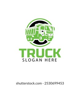 truck trailer transport logistics, delivery, express, cargo company, fast shipping, design template logo