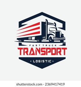 Truck Trailer Transport Logistics Logo Design For Delivery Express Cargo Company