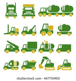 truck, trailer, van icon set