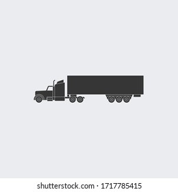 Truck and trailer vector icon illustration sign