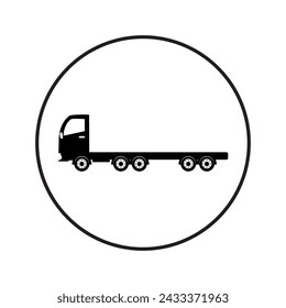 Truck and trailer vector icon motor vehicle pick up delivery truck