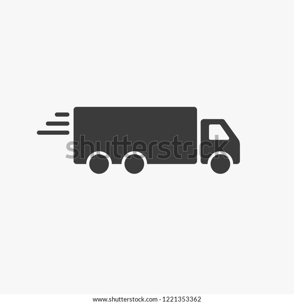 Truck\
trailer vector icon. Semi lorry wagon commercial transport logistic\
concept. Van delivery shape sign isolated on\
white.
