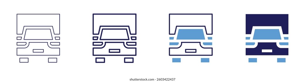 Truck transmission fluid icon in 4 different styles. Thin Line, Line, Bold Line, Duotone. Duotone style. Editable stroke.