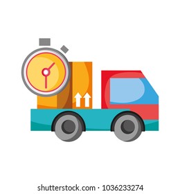 truck transport with box package and chronometer