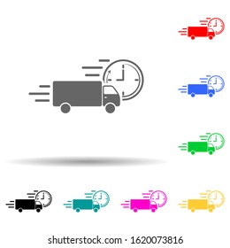 truck transport delivery speed multi color style icon. Simple glyph, flat vector of speed icons for ui and ux, website or mobile application