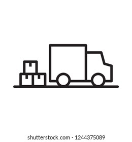 Truck transport icon. Simple flat design. Isolate on white background.