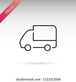 Truck. Transport icon. Transportation concept thin line vector icon. Modern web icon isolated on white.