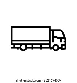 truck transport line icon vector. truck transport sign. isolated contour symbol black illustration