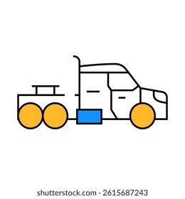 truck transport line icon vector. truck transport sign. isolated symbol illustration