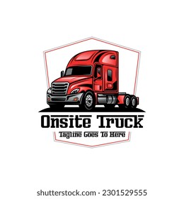 Truck Transport Logo Design With Concept Transport Logo Icon On Black Background Vector Illustration. Premium Concept Logo Design Template