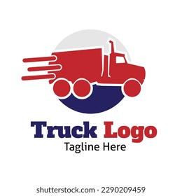 Truck or transport logo vector illustration with dummy text on white background.