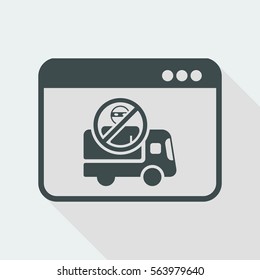 Truck transport with security computer control - Vector flat icon
