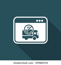 Truck transport with security computer control - Vector flat icon