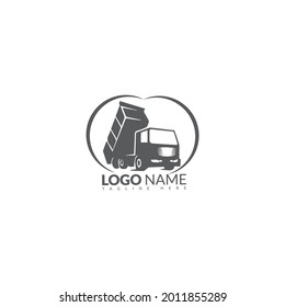 Truck transport silhouette abstract logo template vector
