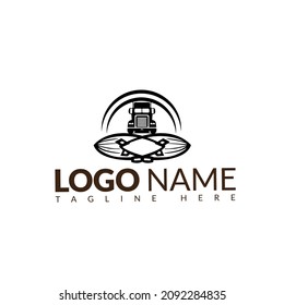 Truck transport silhouette abstract logo template vector
