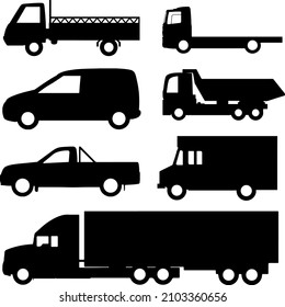 Truck Transport Vector Silhouette Pack