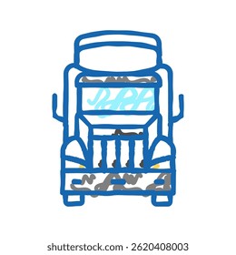 truck transport vehicle doodle icon sketch vector. truck transport vehicle sign. isolated symbol illustration