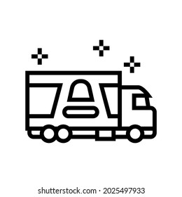 truck transportation candy line icon vector. truck transportation candy sign. isolated contour symbol black illustration