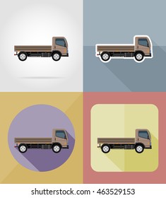 truck for transportation cargo flat icons vector illustration isolated on background