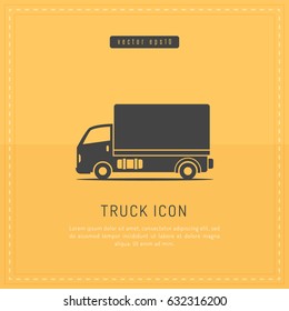 Truck transportation design on orange background with vehicle icon vector illustration