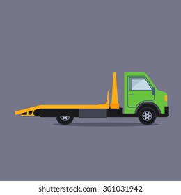 Truck for transportation faulty and emergency cars vector 