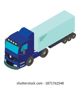 Truck transportation icon. Isometric illustration of truck transportation vector icon for web
