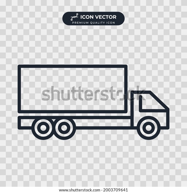 truck transportation\
icon symbol template for graphic and web design collection logo\
vector illustration