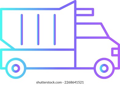 Truck Transportation Icons with purple blue outline style