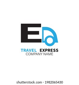 Truck travel logo isolated on white background
