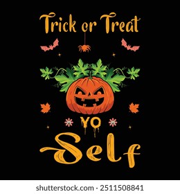 Truck or Treat Yo, Self, Halloween T-shirt design.