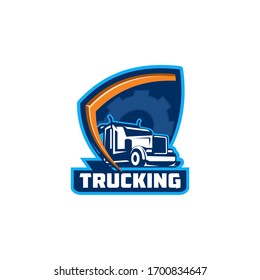 Truck Trucking Company Transportation Logo Illustration 