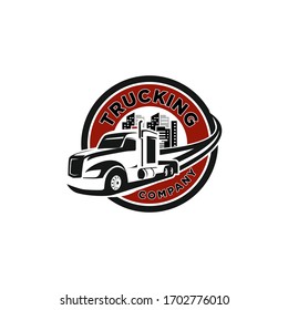 Truck Trucking Company Transportation Logo Illustration 