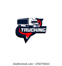 Truck Trucking Company Transportation Logo Illustration 