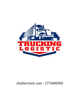 Truck Trucking Company Transportation Logo Template Stock Vector ...