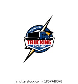 Truck Trucking Company Transportation Logo Template 