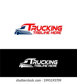 Truck Trucking Company Transportation Logo Illustration