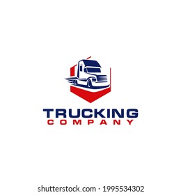 Truck Trucking Company Transportation Logo Illustration