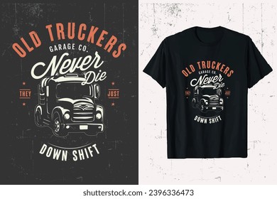Truck T-shirt Design. Retro classic truck tee shirt graphic.