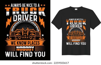 Truck T-Shirt design vector Bulk American Trucking Car, monster Truck Driver tee shirt. Funny Gifts T-Shirt design quotes with skull illustration vector templet for truck driver t-shirt design.