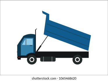 Truck unloading flat vector design 