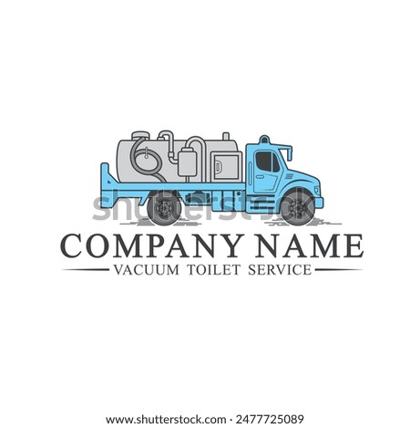 truck of vacuum bathroom service, vector art.