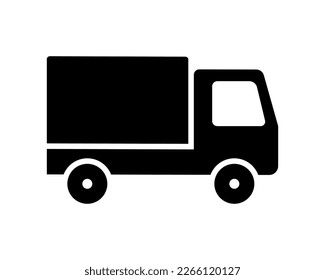 Truck with van icon. Transport for cargo delivery and courier service with fast commercial moving and shipping vector goods