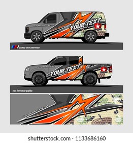 truck, van, and other vehicle decal Graphic vector. Racing background for car vinyl wrap
