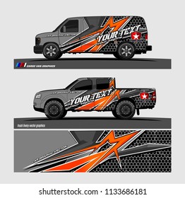 truck, van, and other vehicle decal Graphic vector. Racing background for car vinyl wrap
