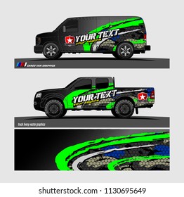 truck, van, and other vehicle Graphic vector. Racing background for vinyl wrap and decal 